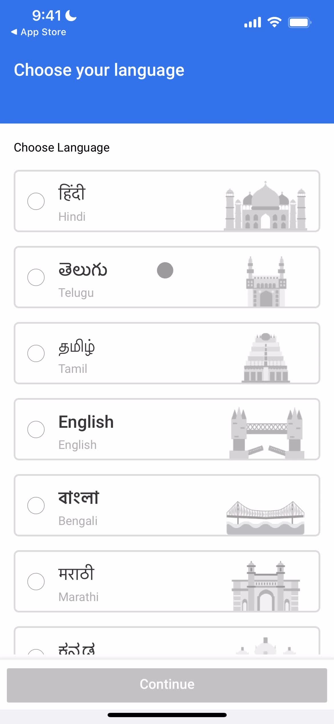 FlipKart select language screenshot