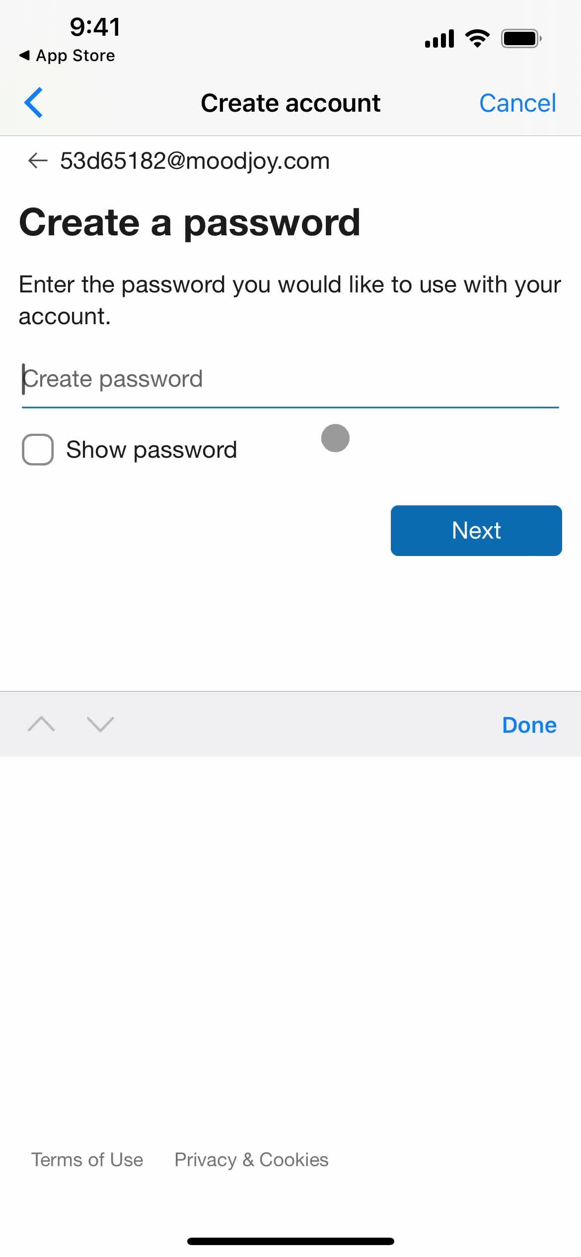 Microsoft Copilot set password screenshot