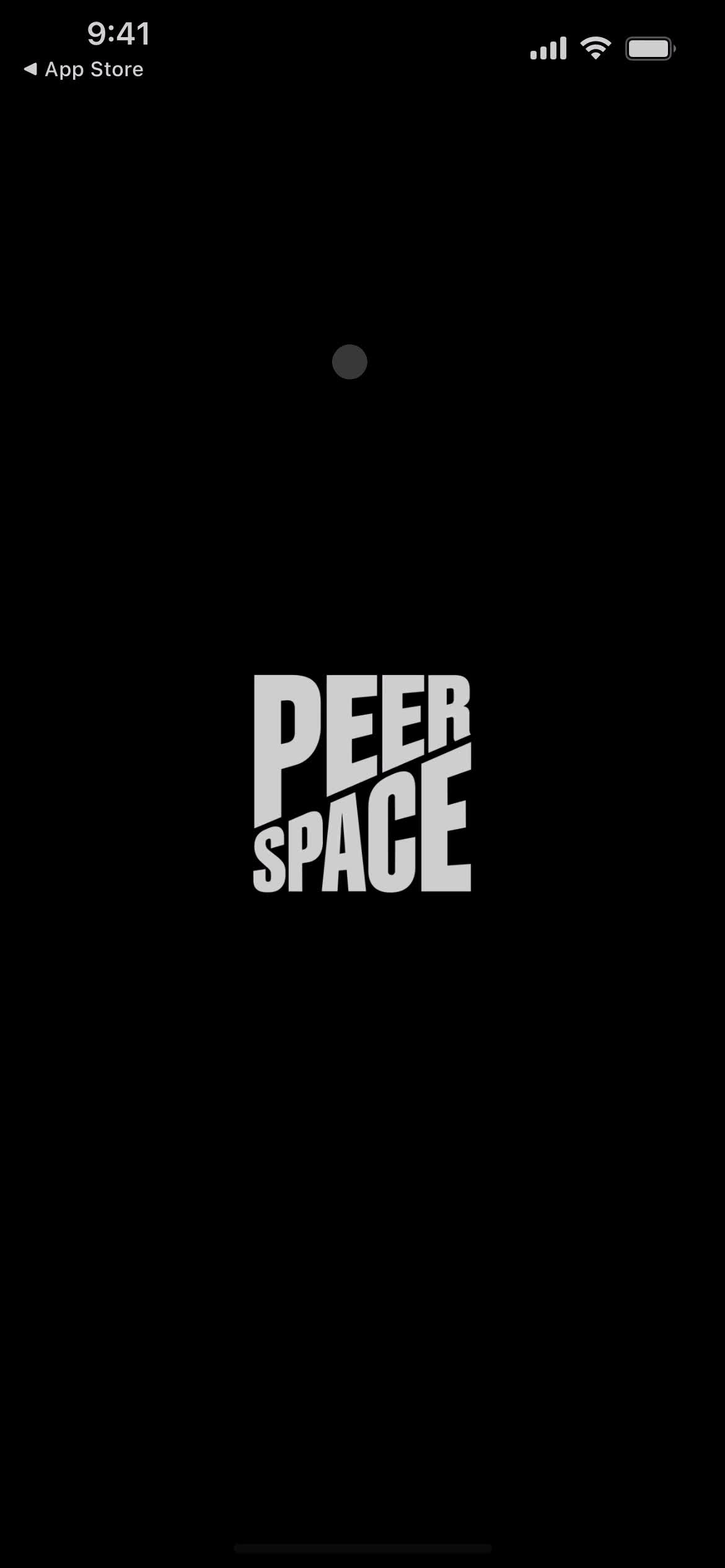 Peerspace splash screen screenshot