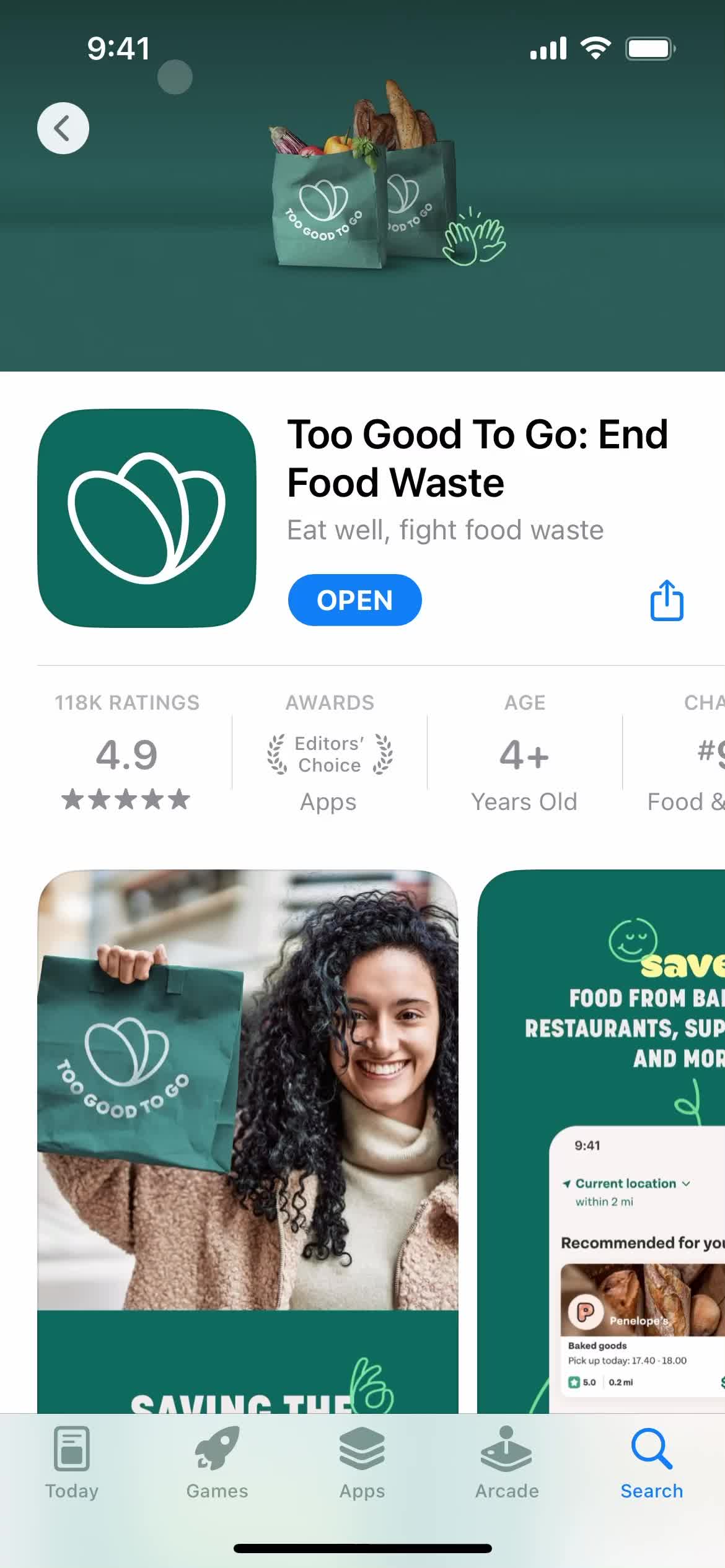 Too Good To Go app store listing screenshot