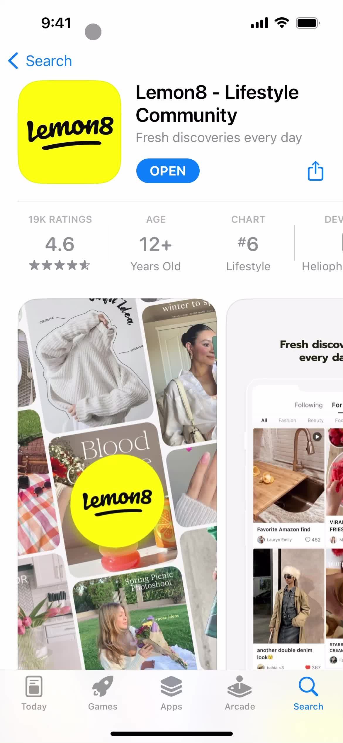 Lemon8 app store listing screenshot