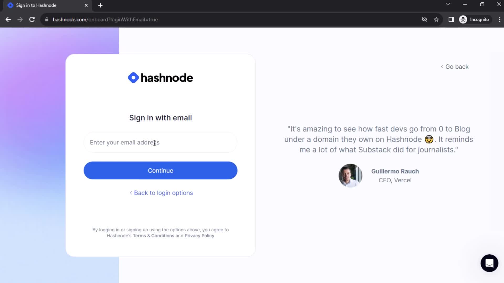 Hashnode  screenshot