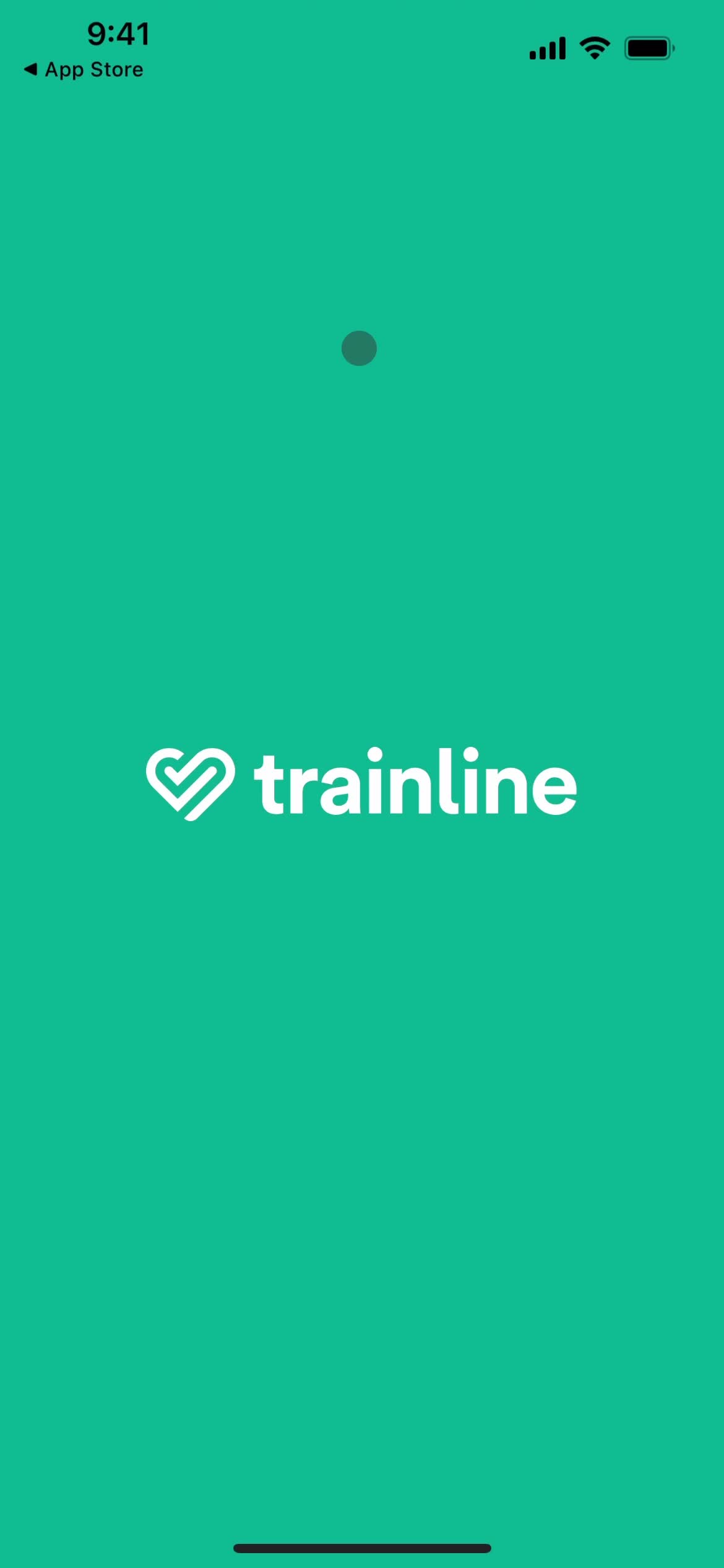 Trainline splash screen screenshot