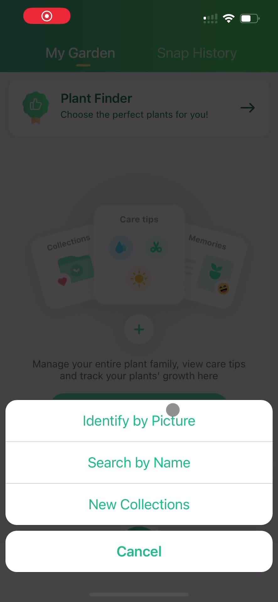 PictureThis add item screenshot