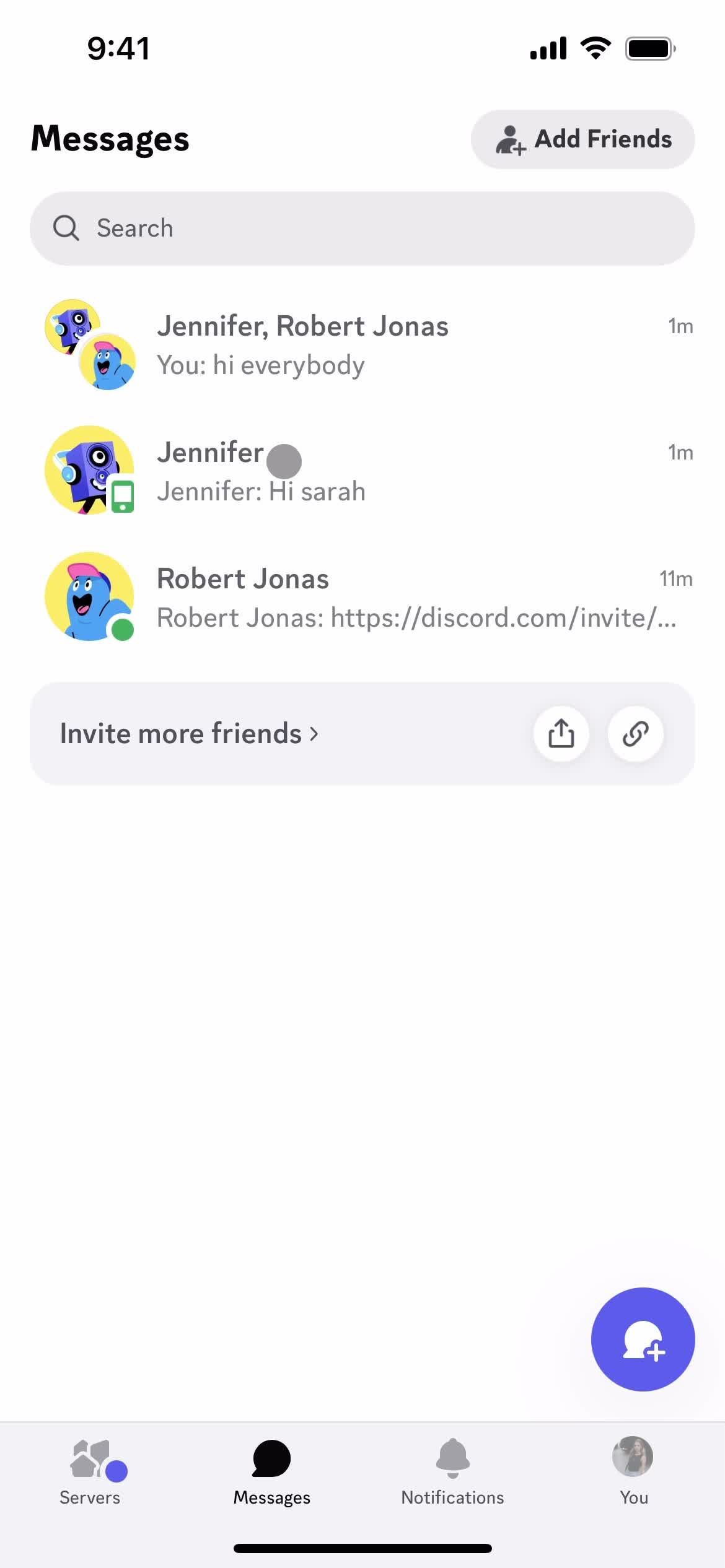 Discord messages screenshot