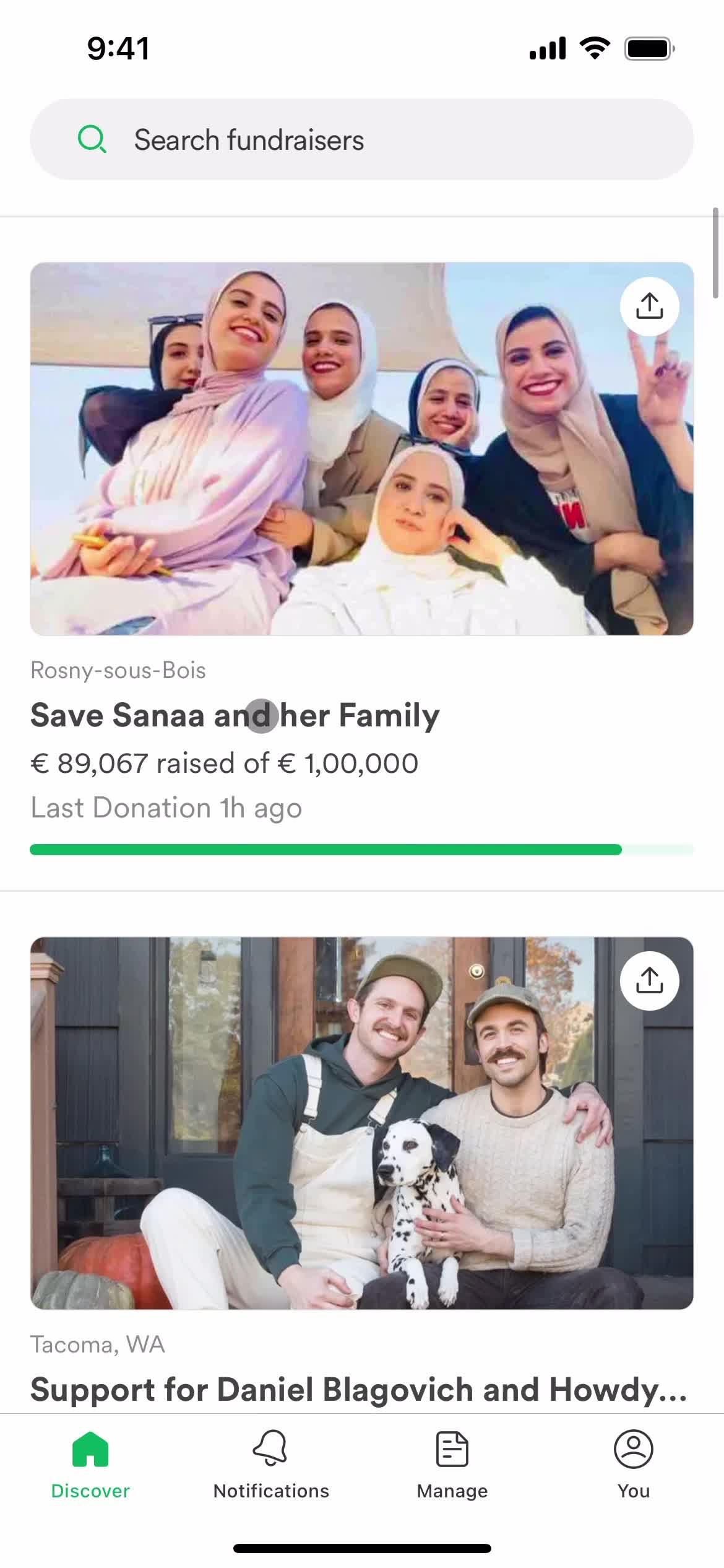 GoFundMe  screenshot