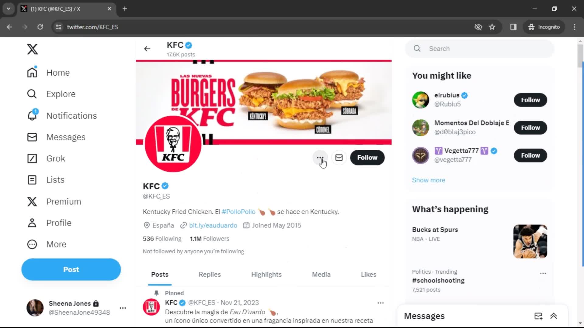 Twitter profile screenshot