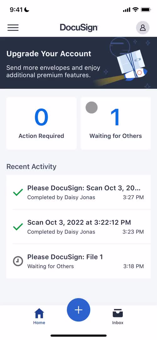 DocuSign home screenshot