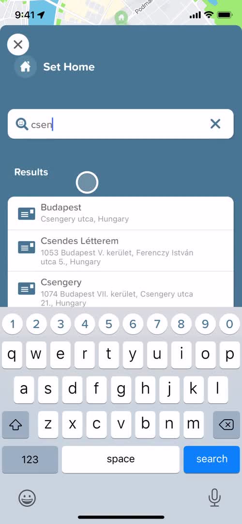 Citymapper search location screenshot