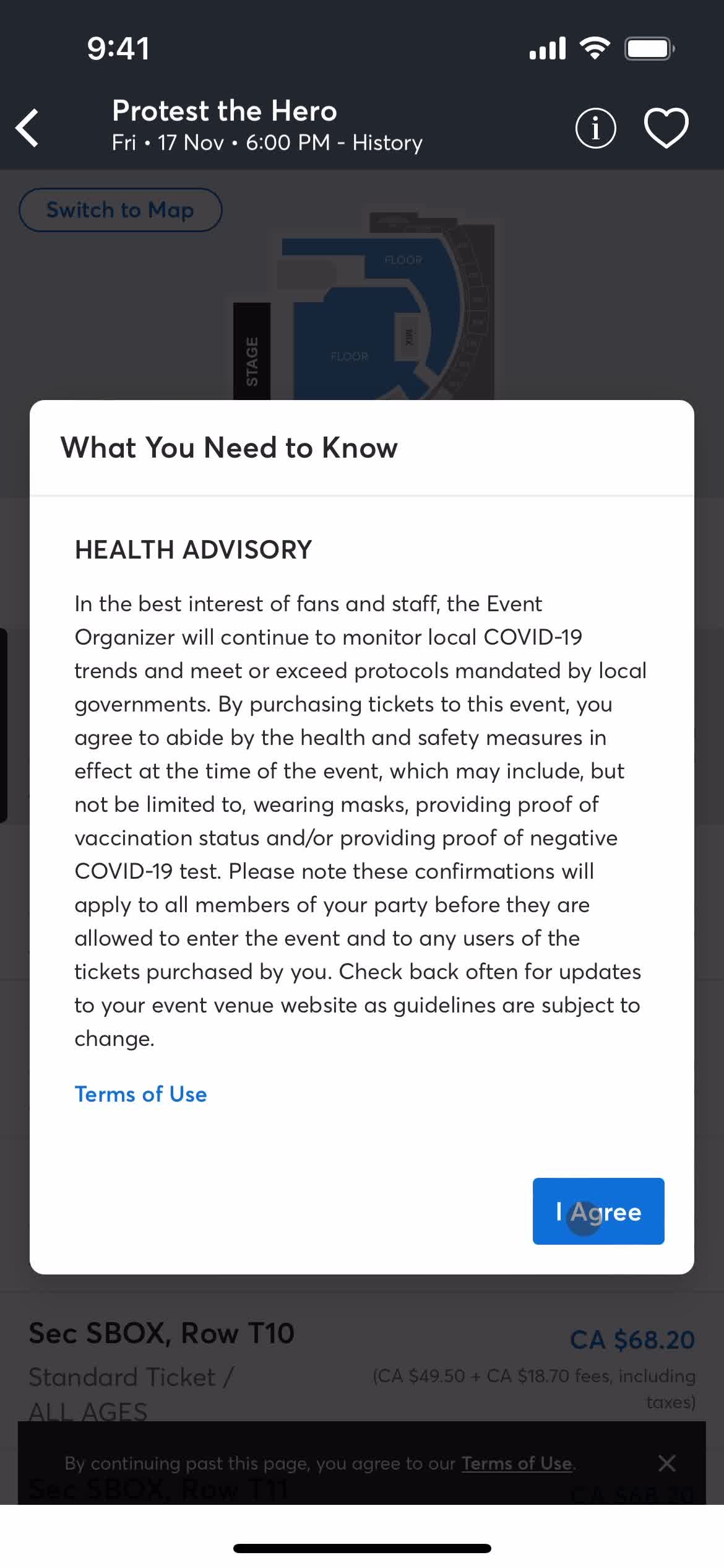 Ticketmaster agree to terms screenshot