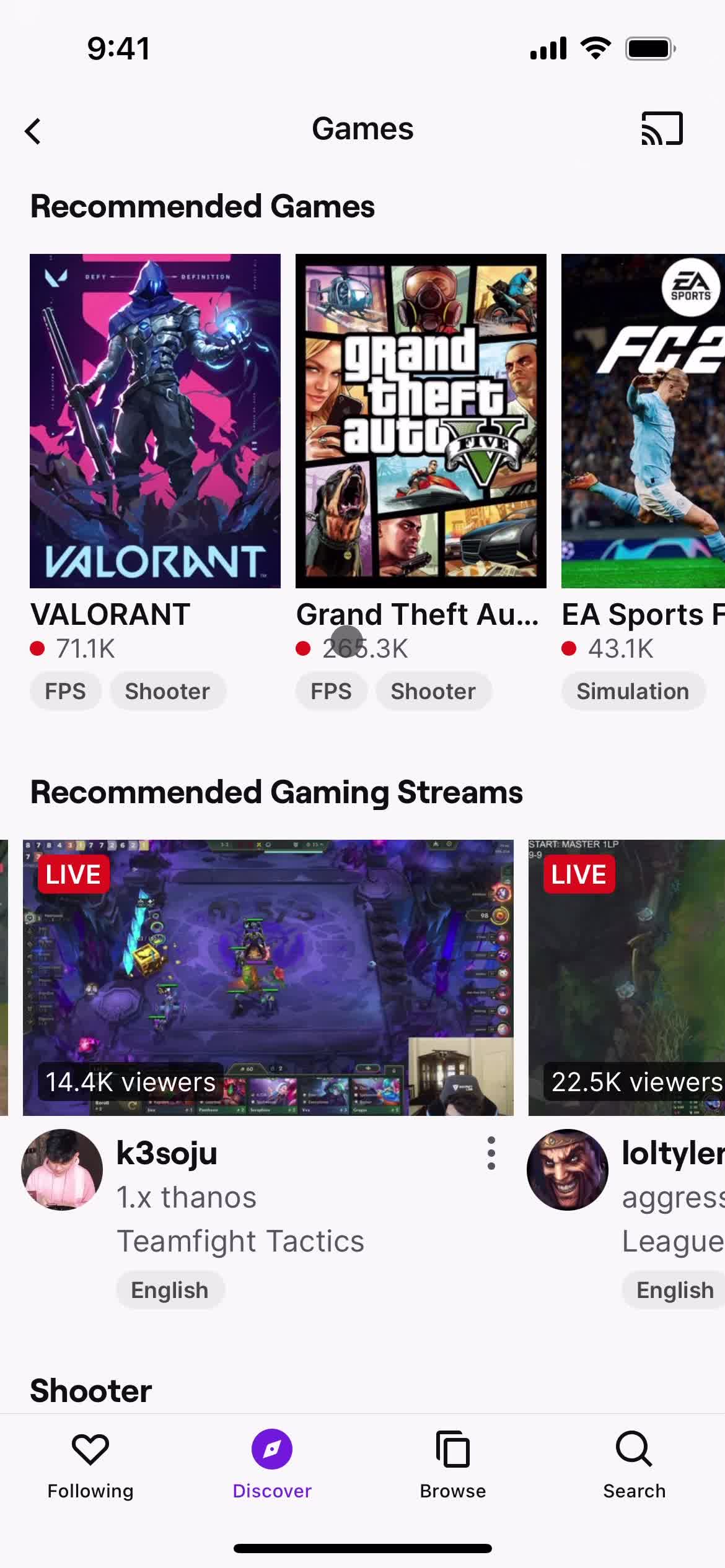 Twitch category screenshot