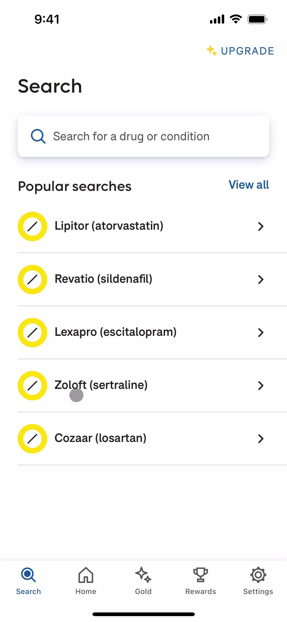 GoodRx search screenshot