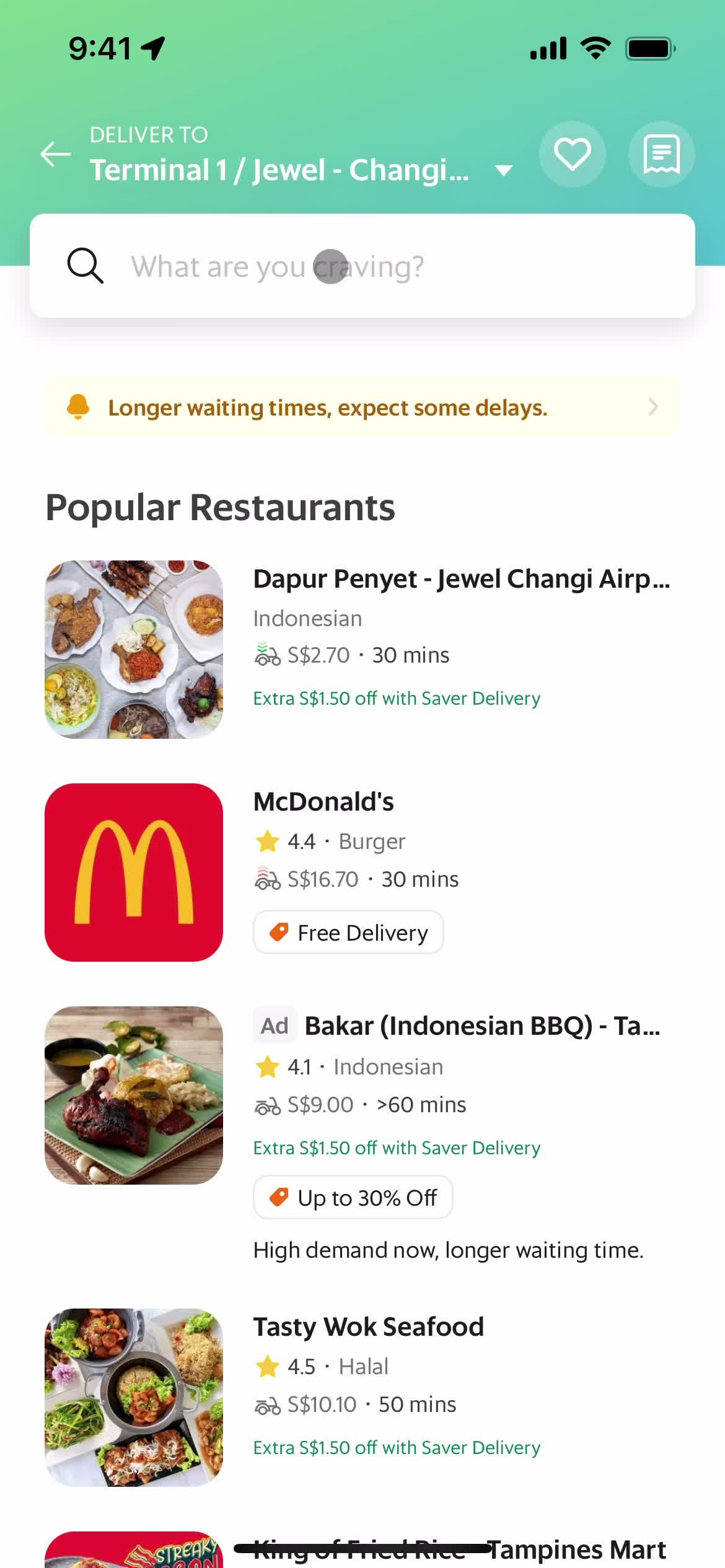 Grab restaurants screenshot