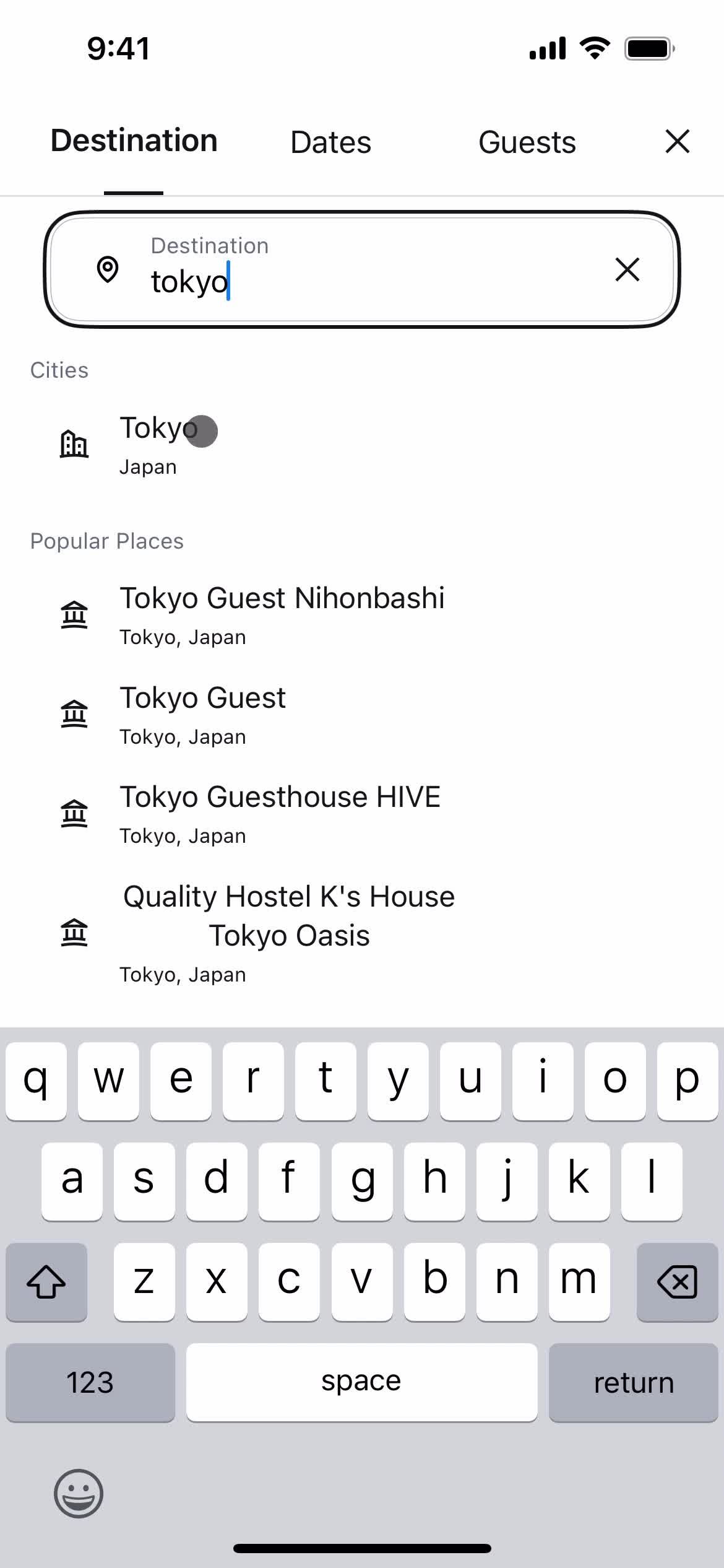 Hostelworld search results screenshot