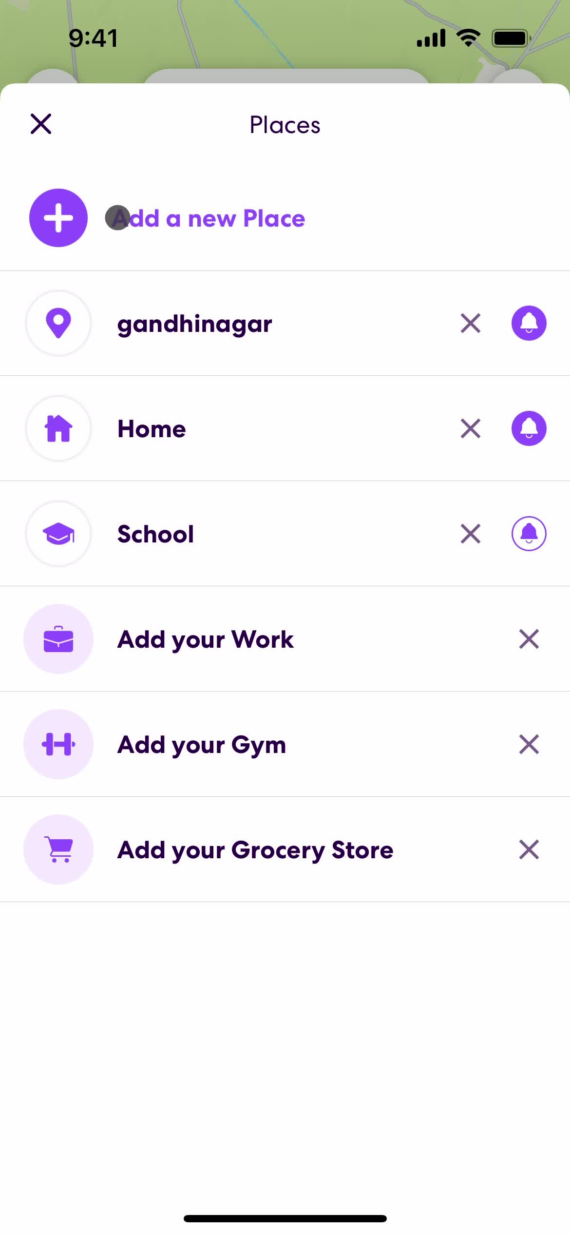 Life360 places screenshot