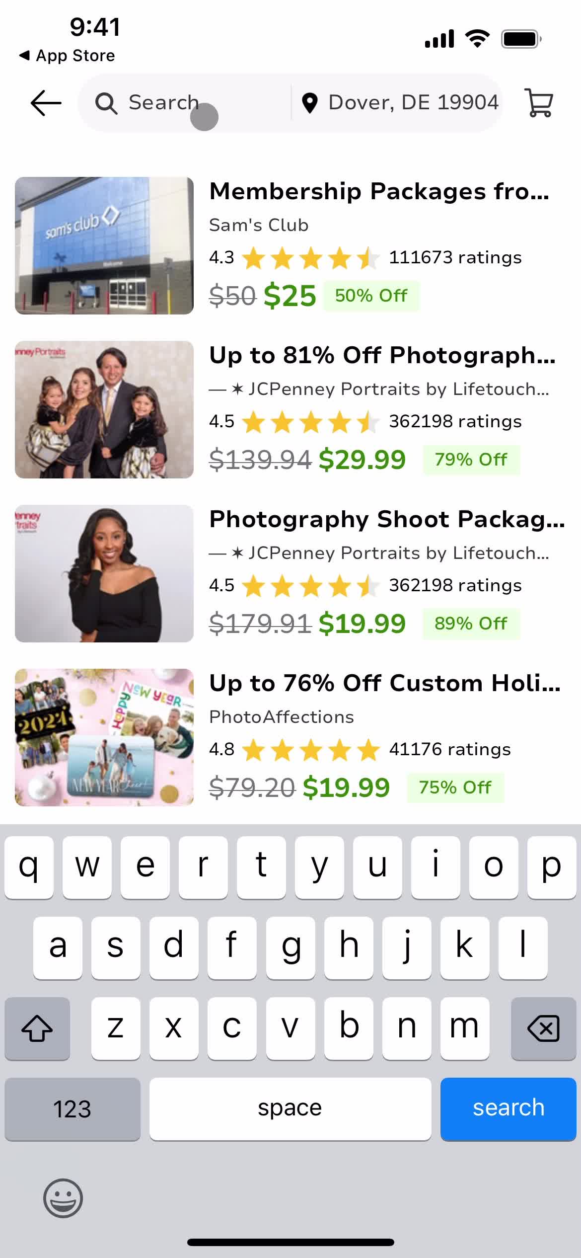 Groupon search screenshot