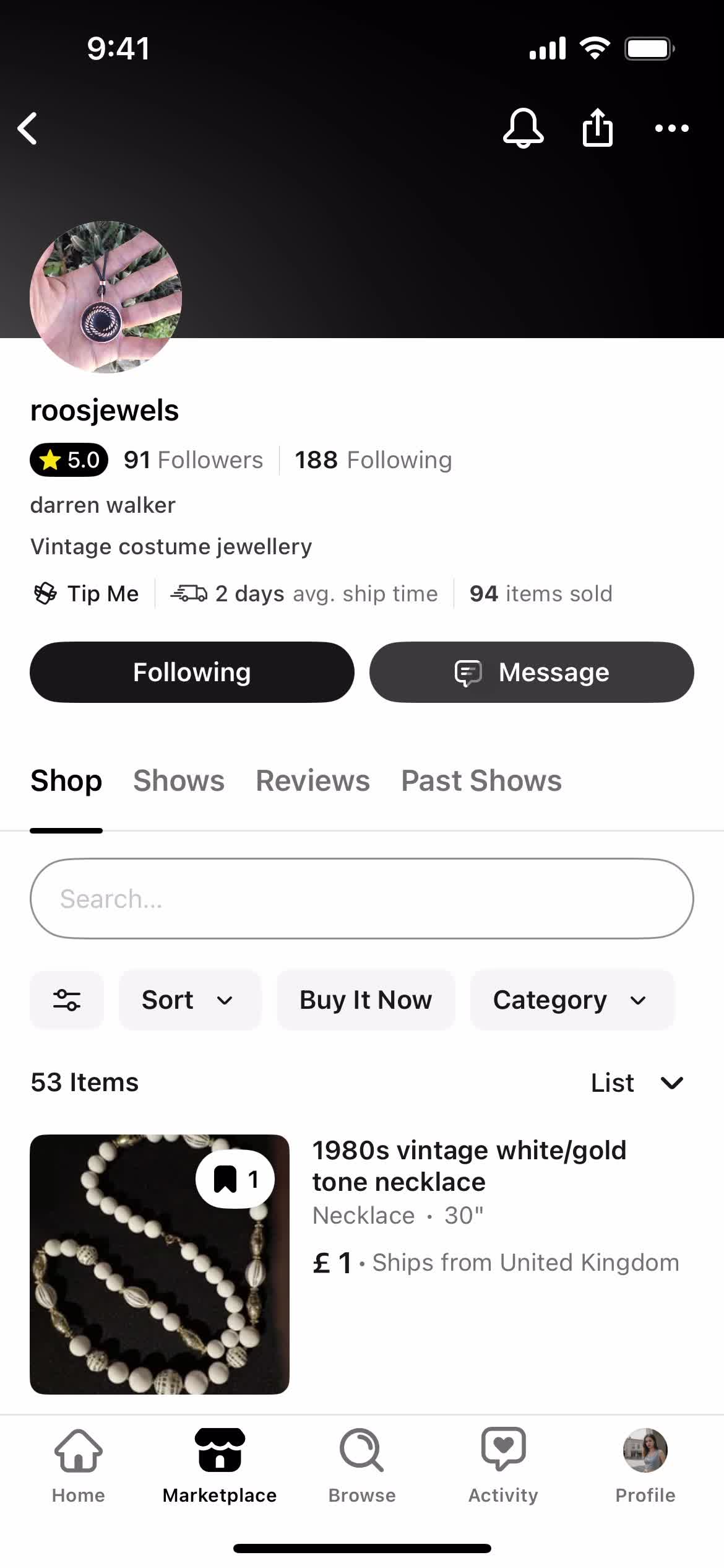 Whatnot shop screenshot