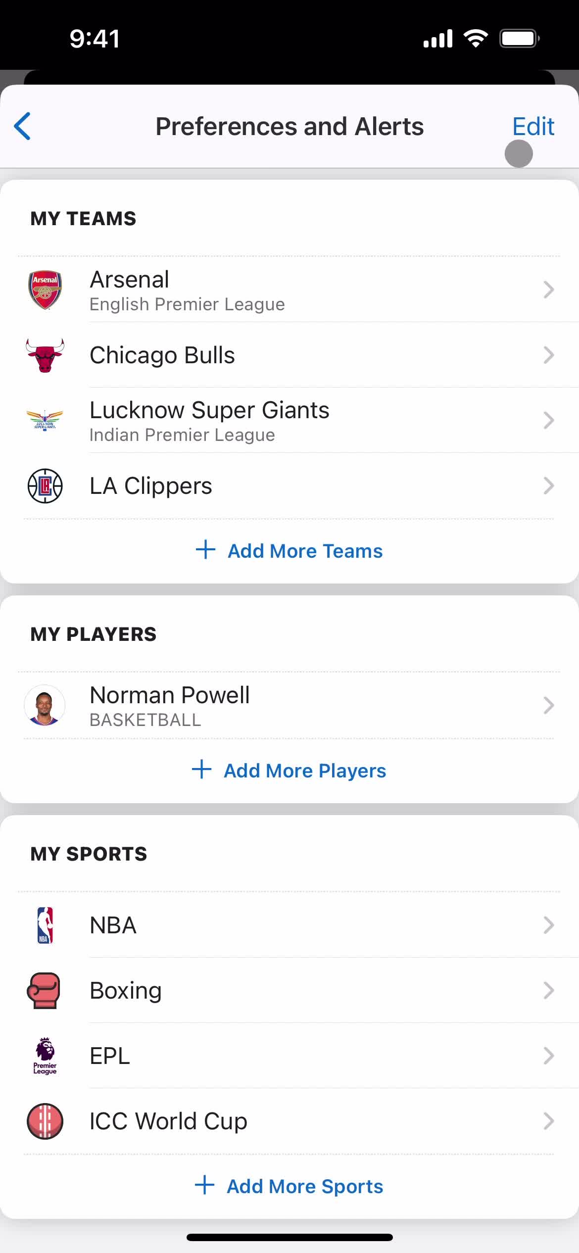 ESPN alerts screenshot