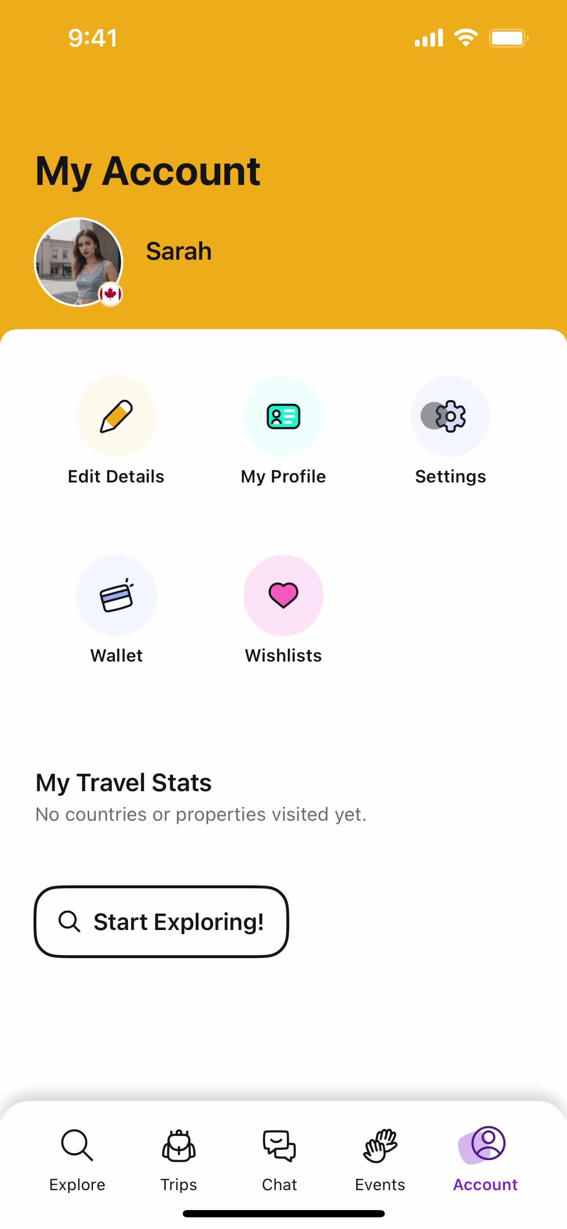 Hostelworld account screenshot