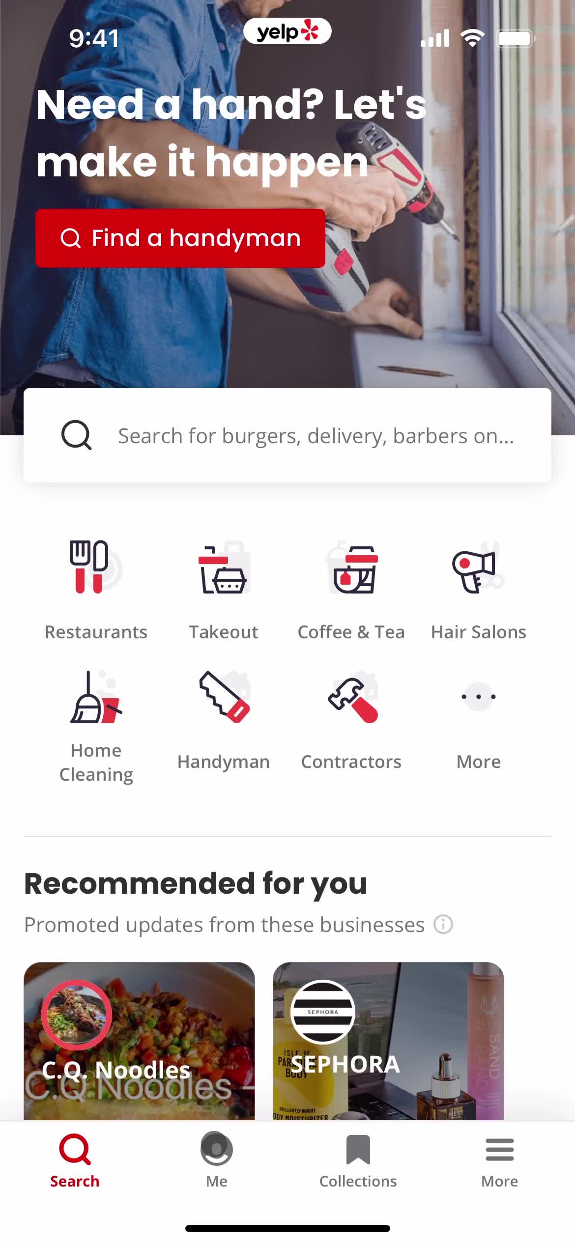 Yelp home screenshot