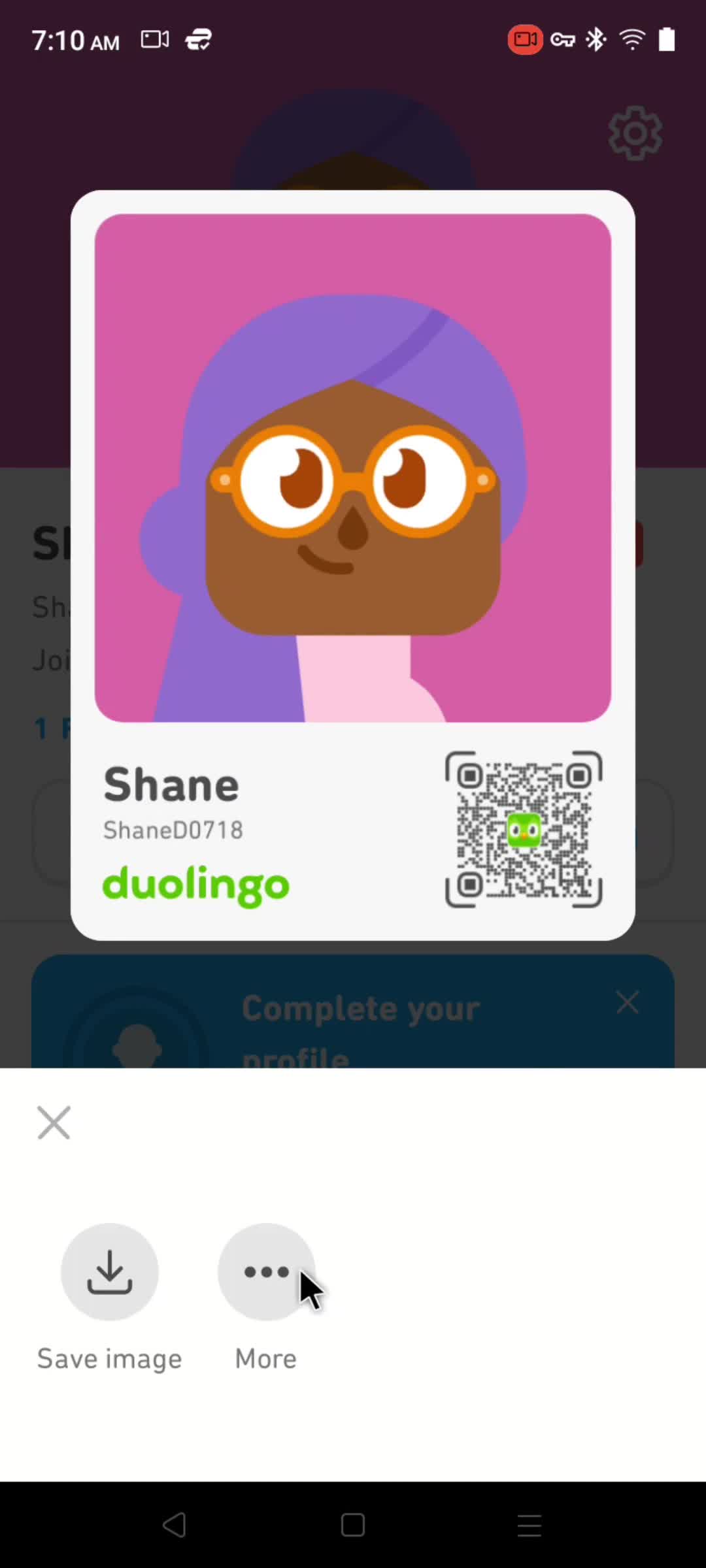 Duolingo share screenshot