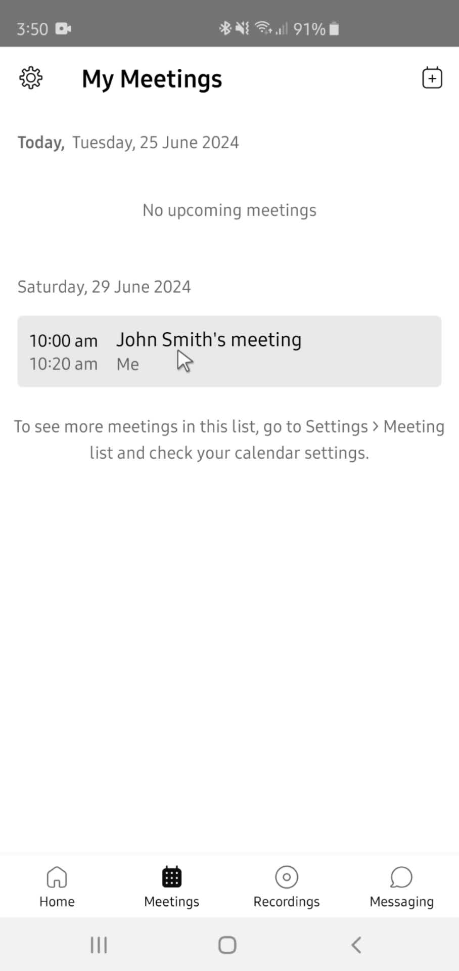 Webex meetings screenshot