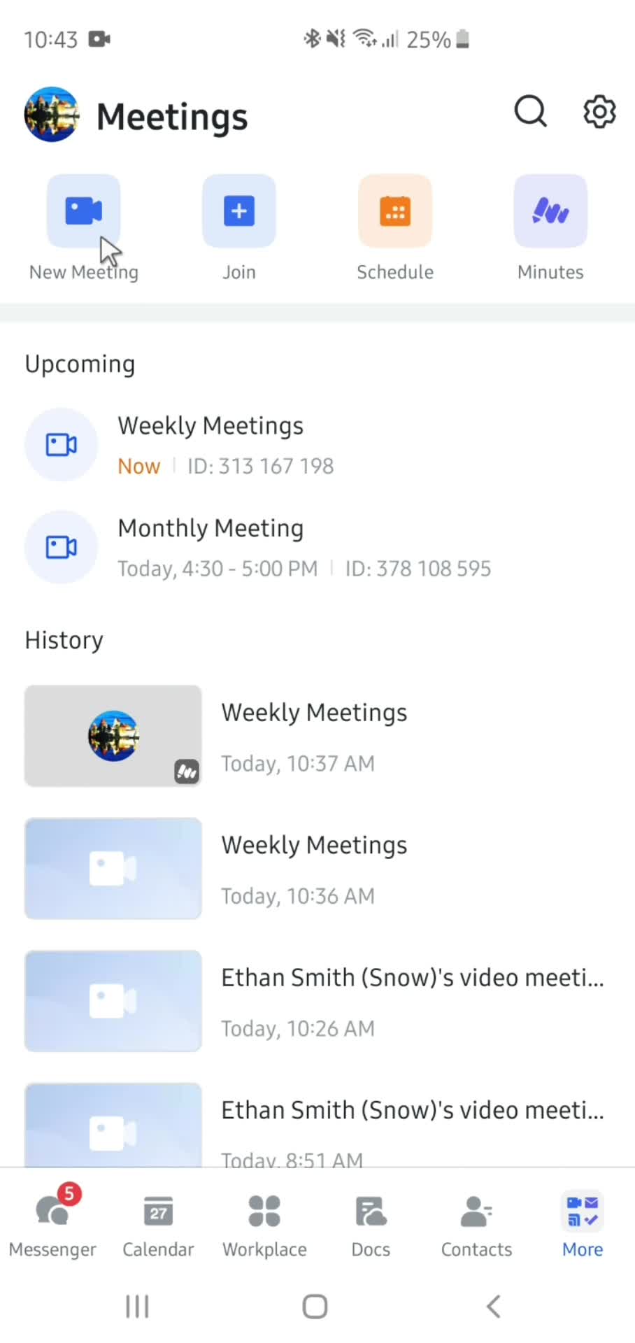 Lark meetings screenshot