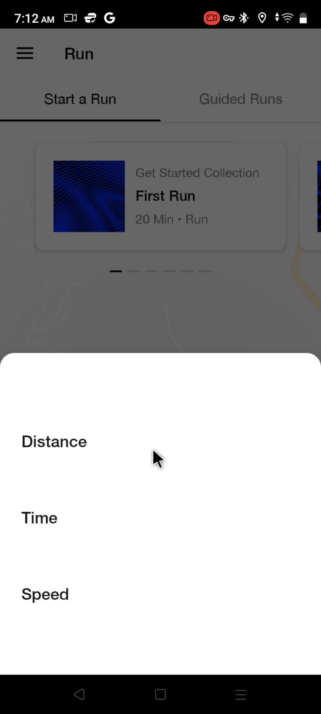 Nike Run Club set goal screenshot