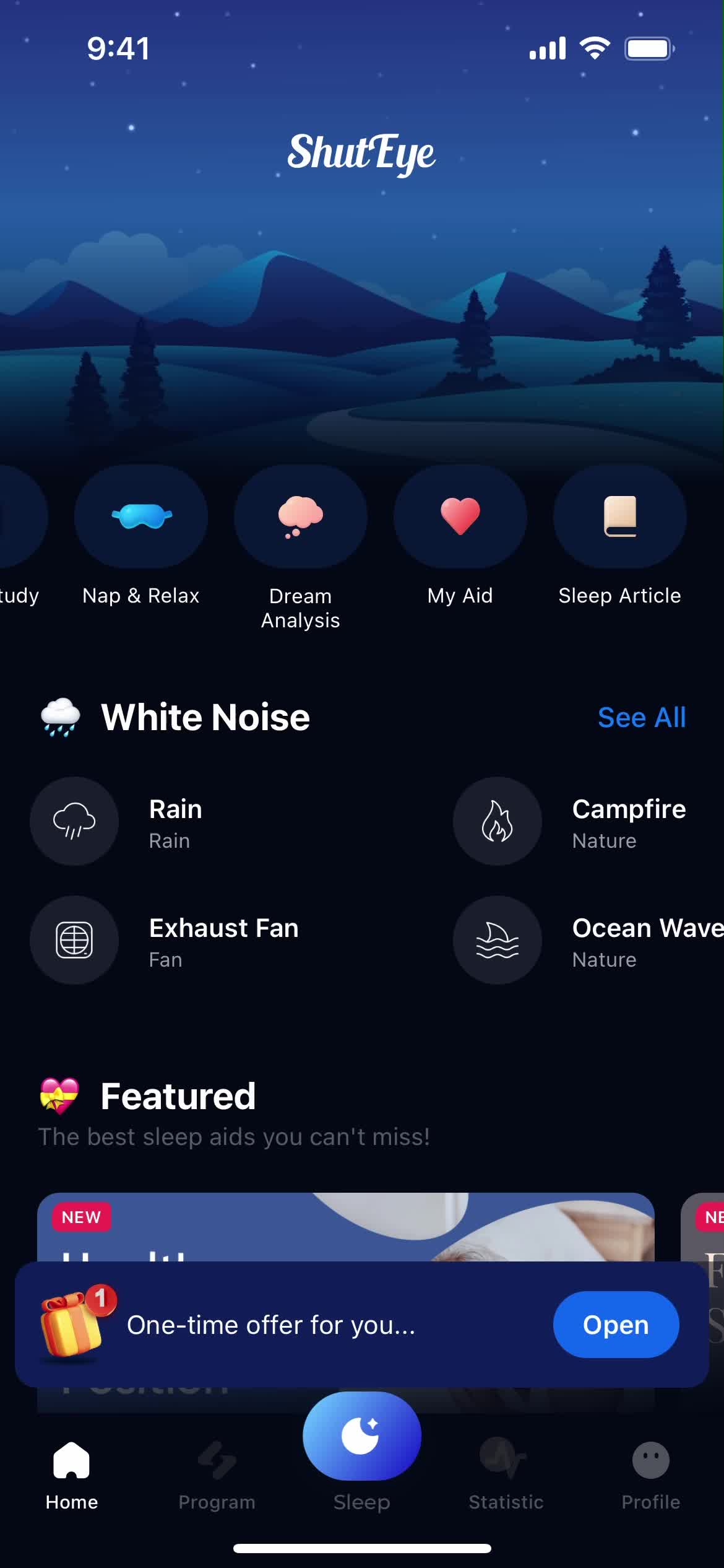 ShutEye home screenshot