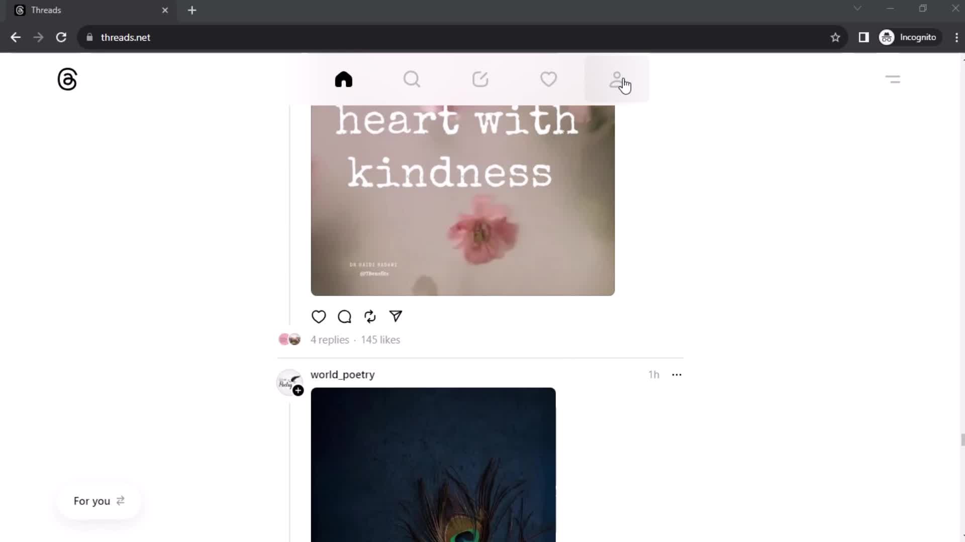 Threads home screenshot