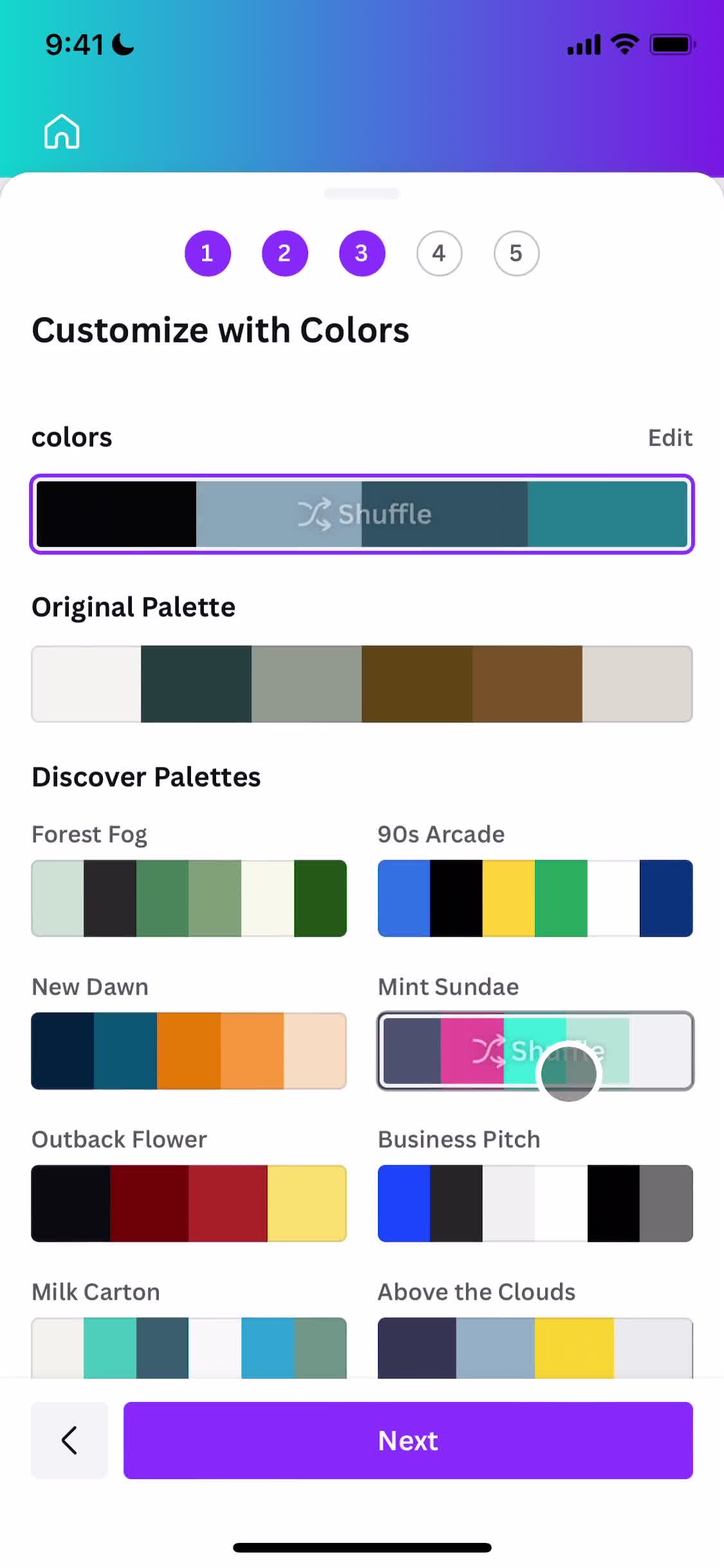 Canva set colors screenshot