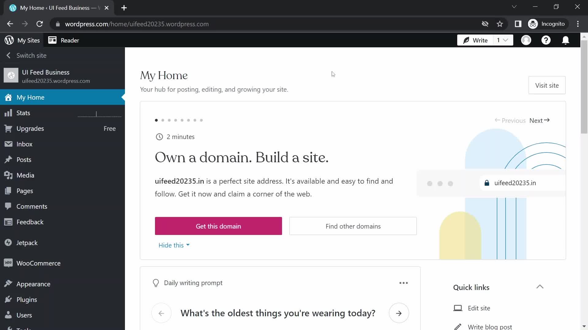 WordPress dashboard screenshot