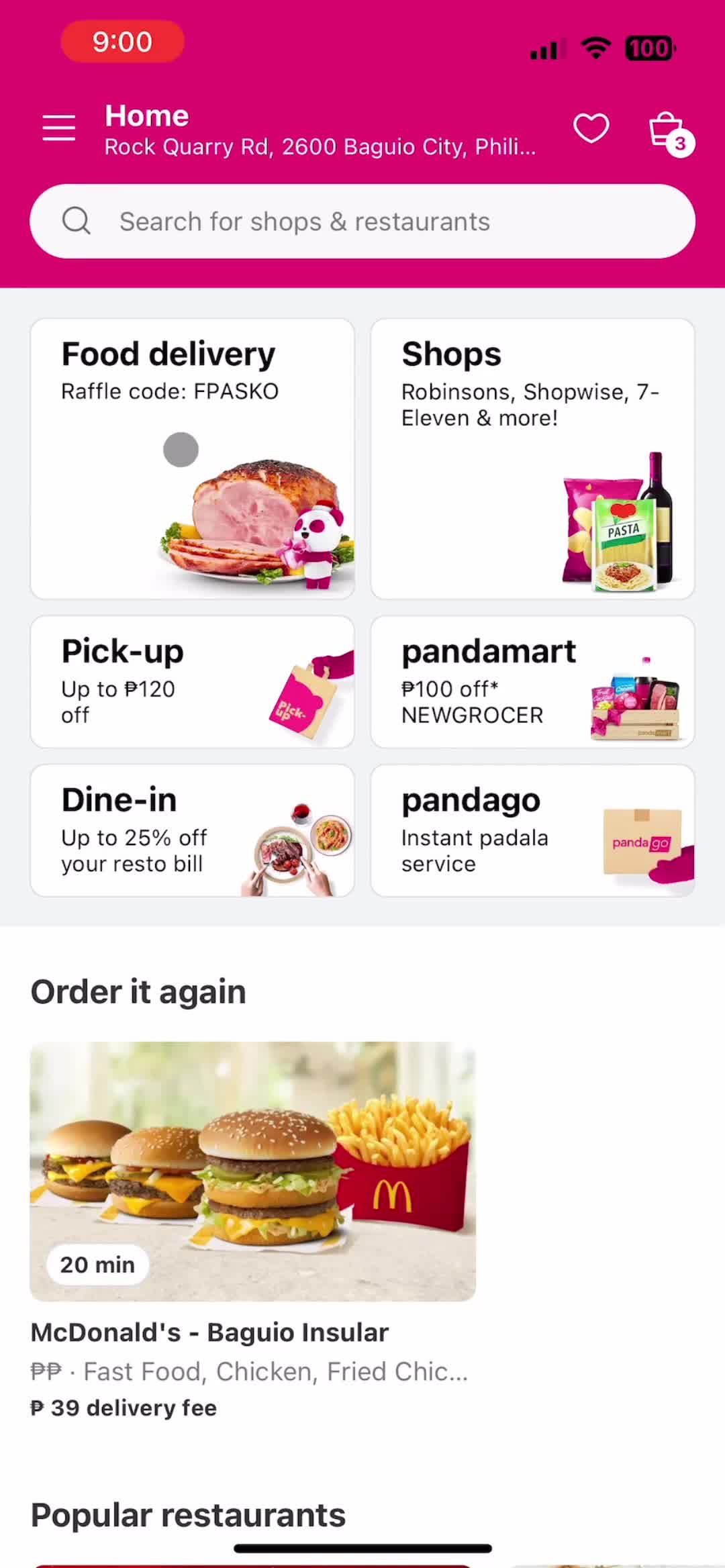 foodpanda home screenshot