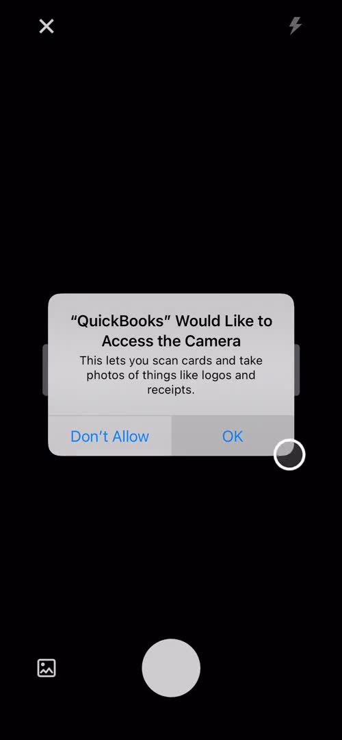 QuickBooks enable camera screenshot