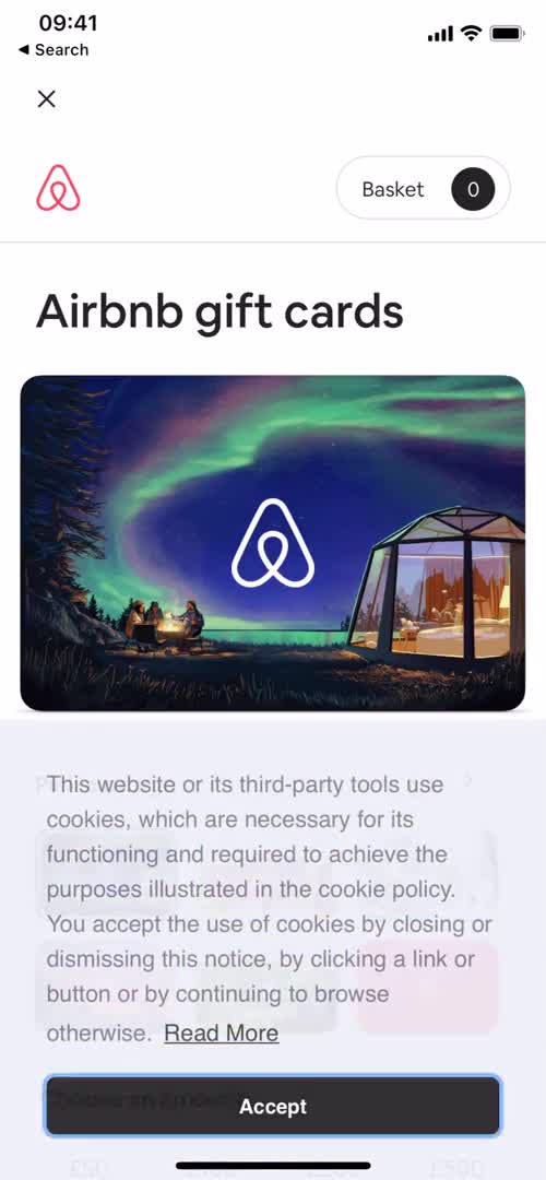 Airbnb accept cookie policy screenshot