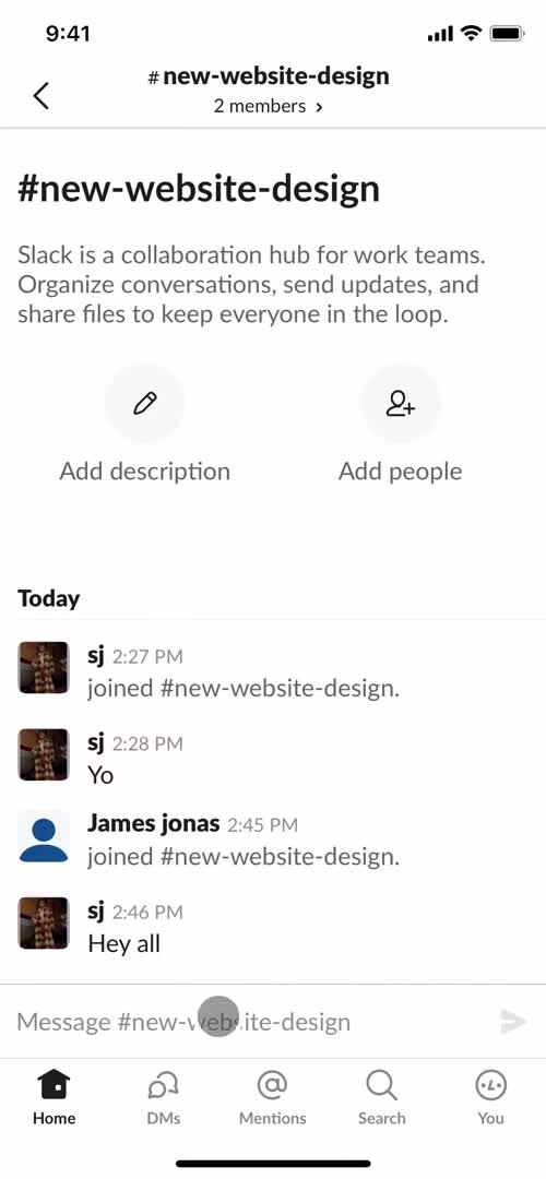 Slack channel screenshot