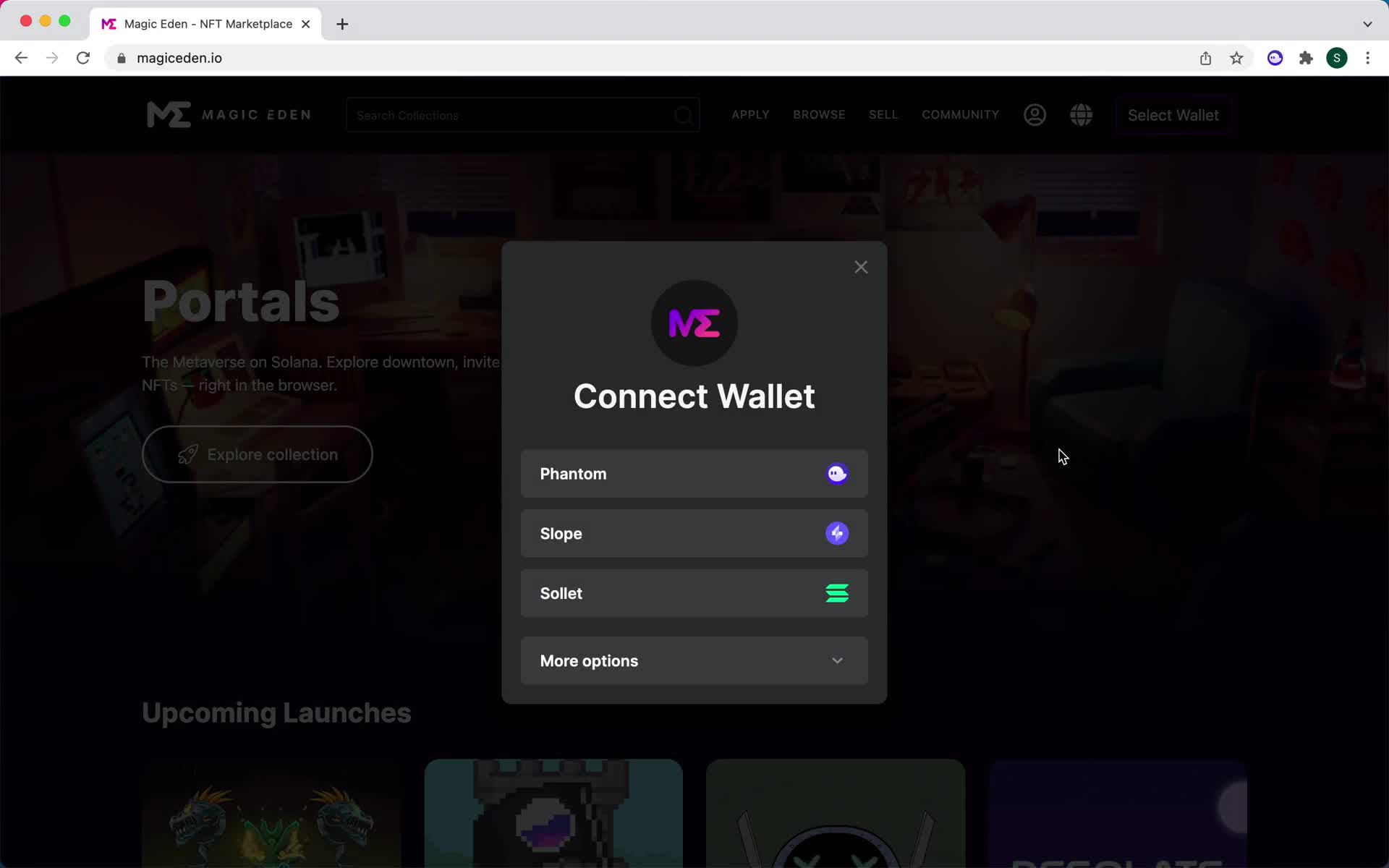 Phantom connect wallet screenshot