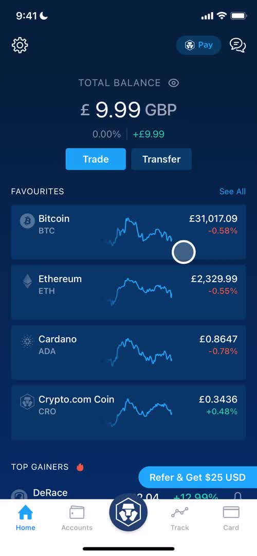 Crypto.com home screenshot