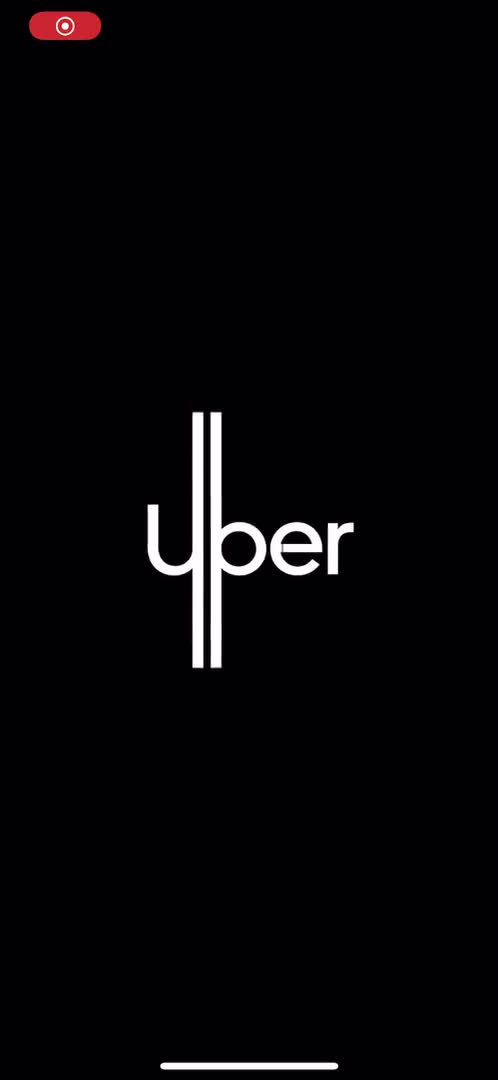 Uber splash screen screenshot