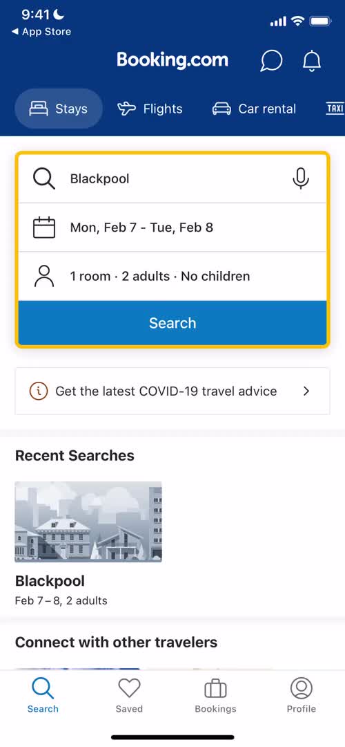 Booking.com search screenshot