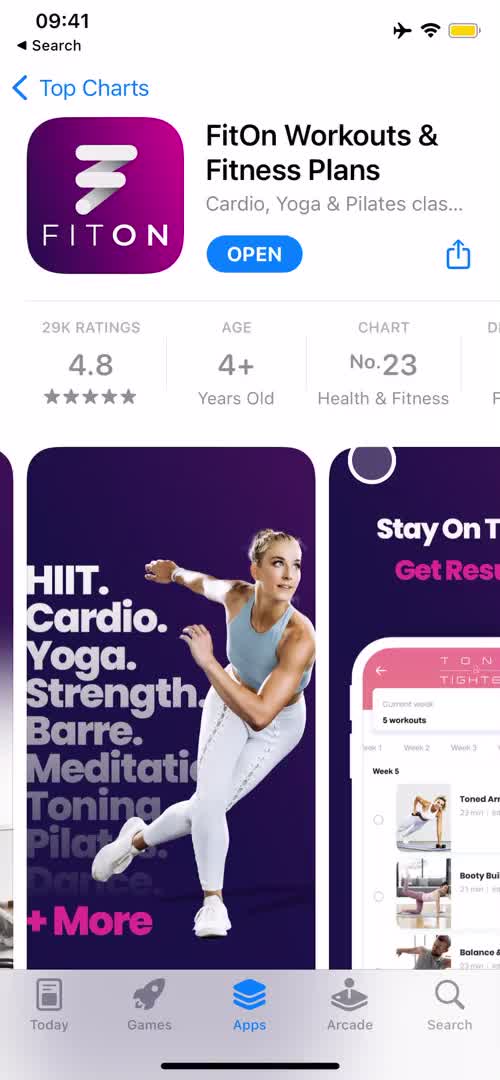 FitOn app store listing screenshot