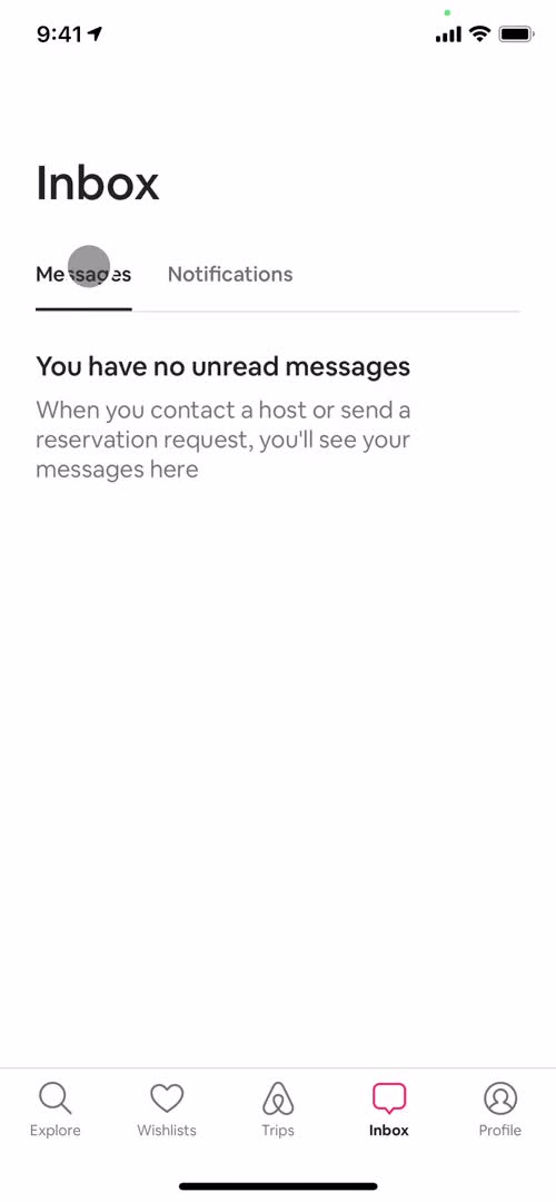 Airbnb messages screenshot