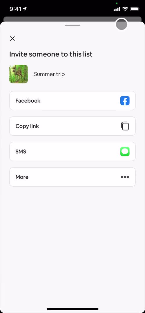 Airbnb invite friends screenshot