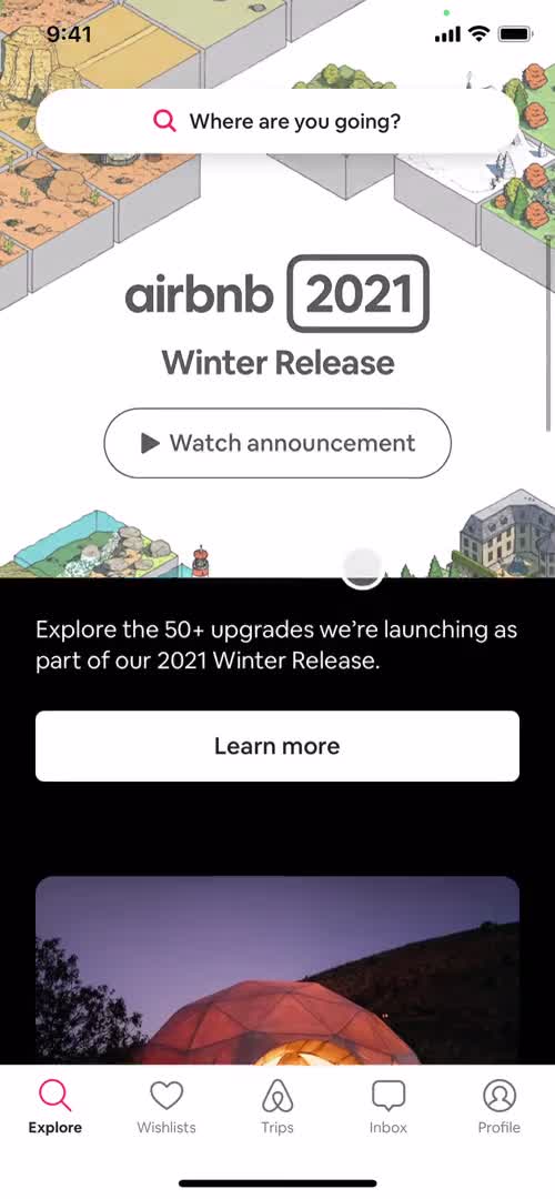 Airbnb explore screenshot