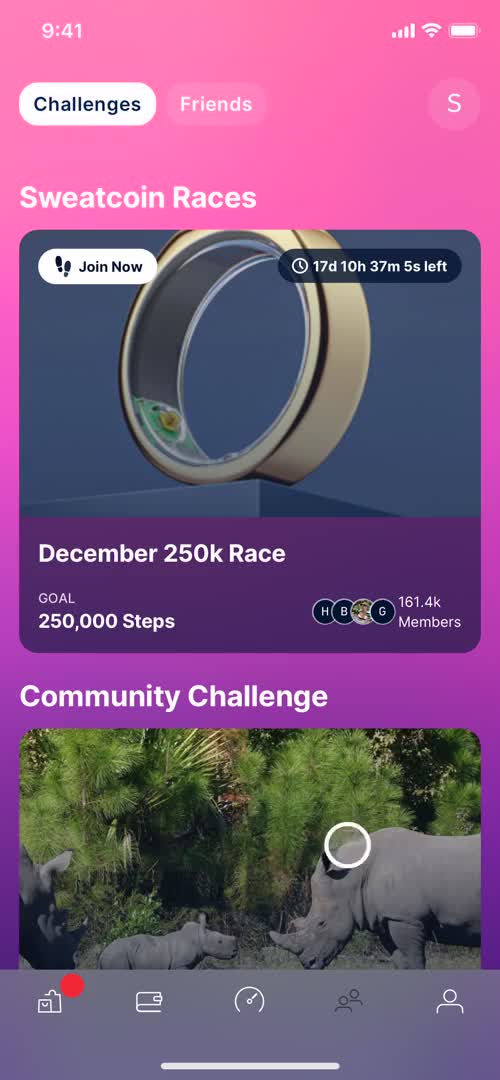 Sweatcoin challenges screenshot