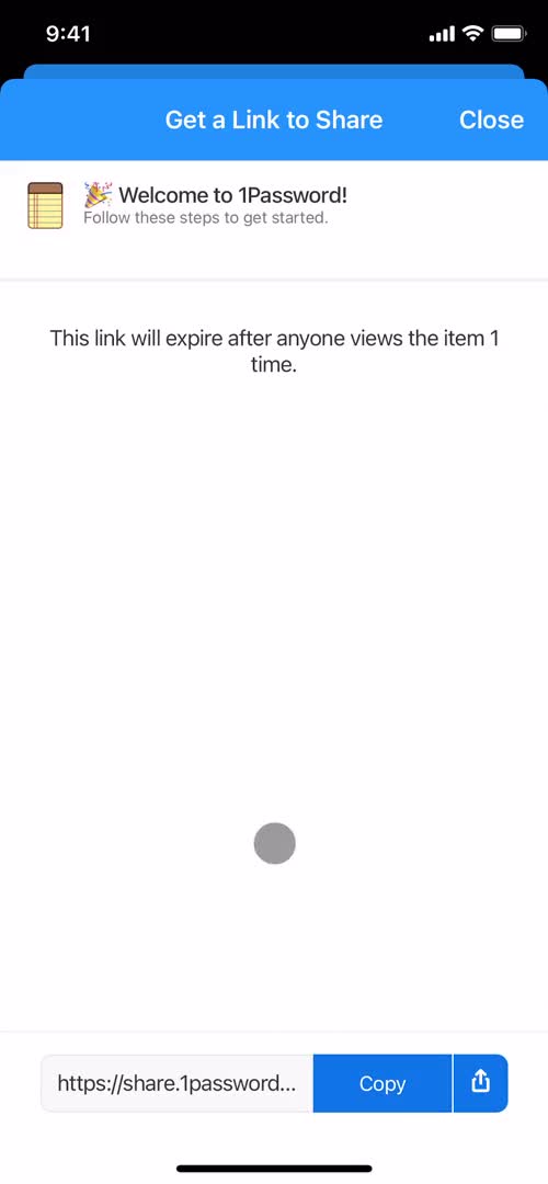 1Password share screenshot