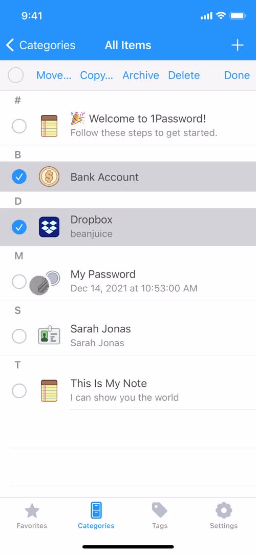 1Password bulk edit screenshot