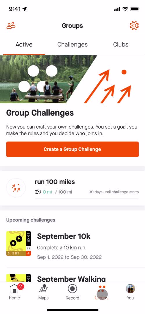 Strava groups screenshot