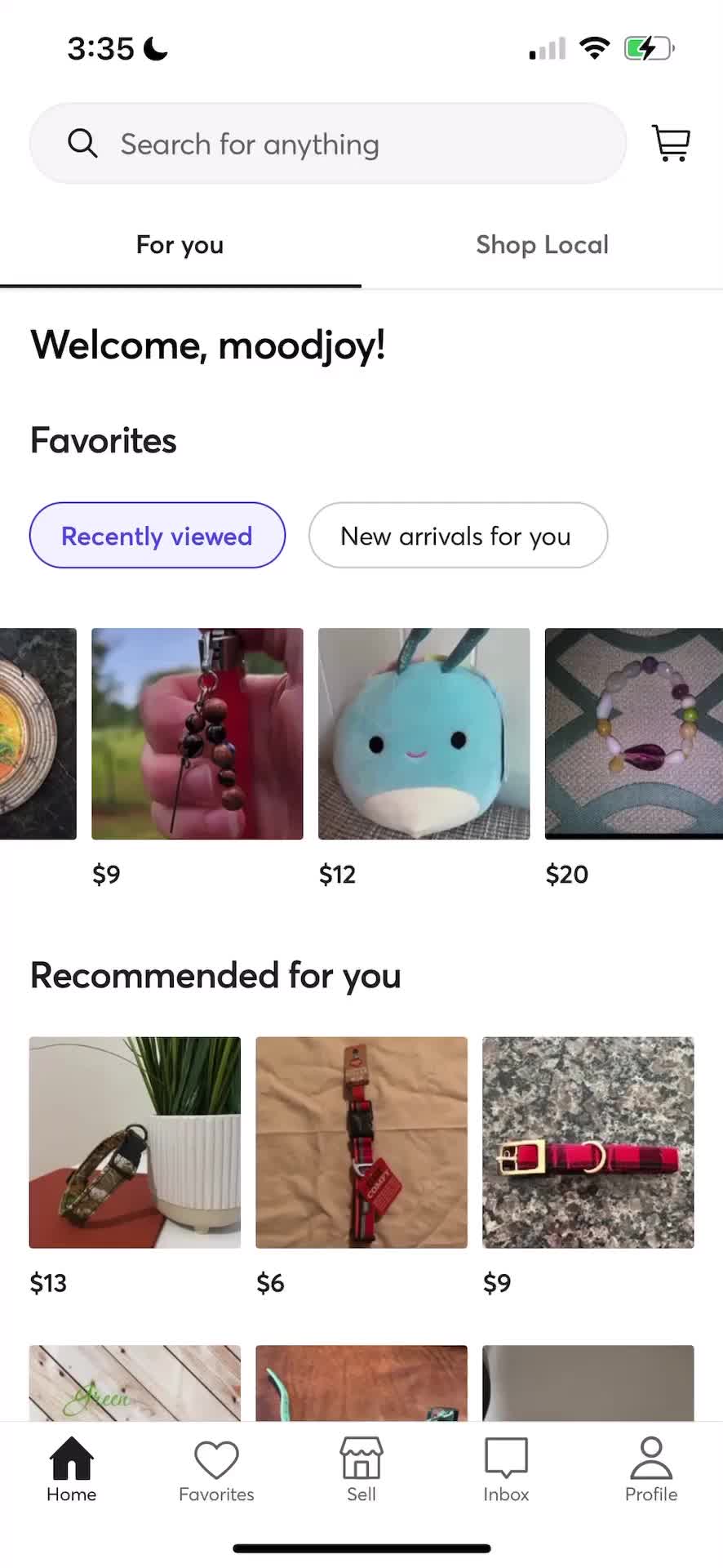 Mercari home screenshot