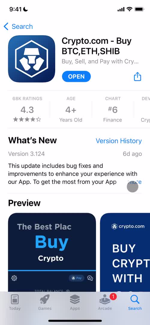 Crypto.com app store listing screenshot